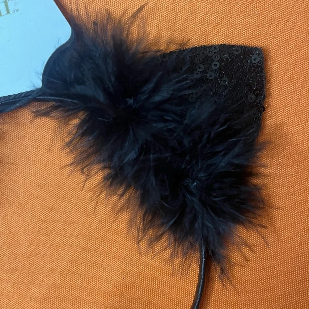 6/$25 nOir Jewelry Black Cat Ears Headband - Picture 4 of 11